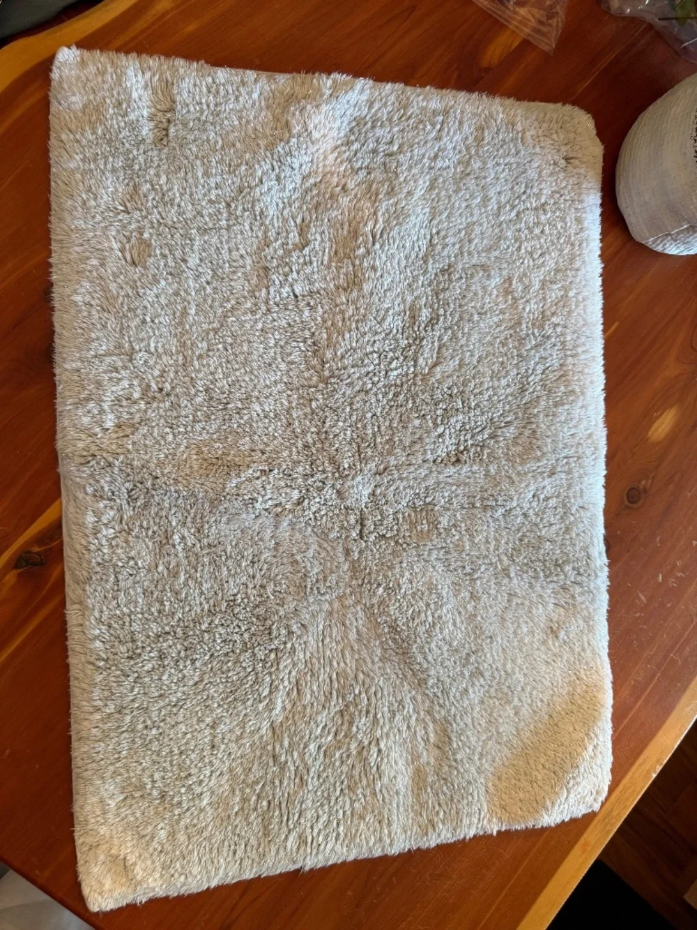 Ice blue and white silver sparkle sun washed bath rug
